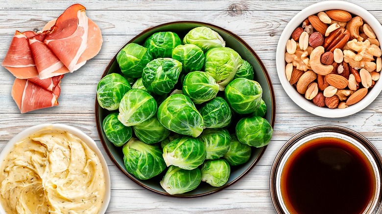 Brussels sprouts with flavoring ingredients