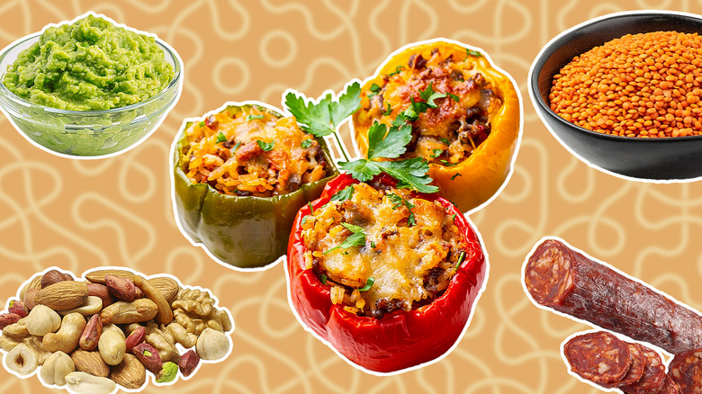 stuffed bell peppers and ingredients
