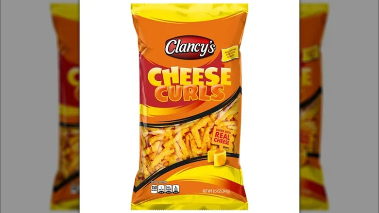 Clancy's cheese curls with white background