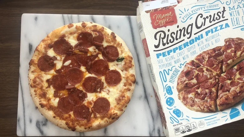 Full Mama Cozzi's pepperoni rising crust pizza