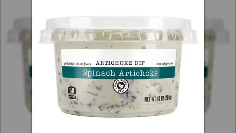 Park Street Deli spinach artichoke dip with white background
