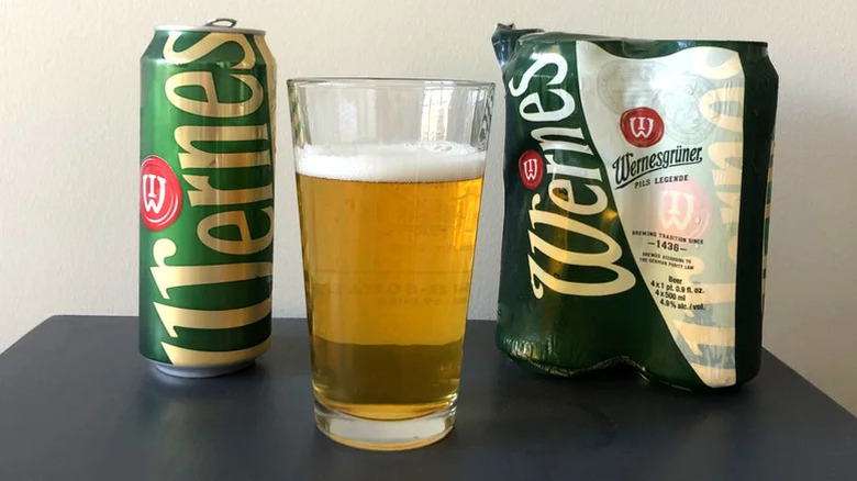 Can of Wernesgruner pilsner