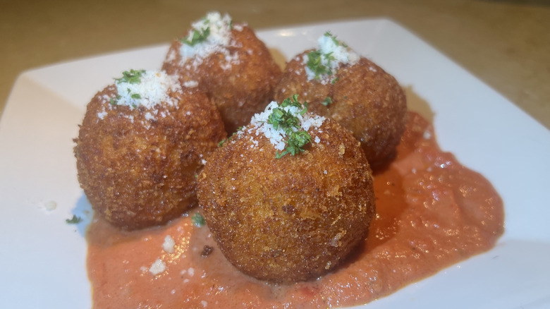 Close up view of Fried Macaroni and Cheese