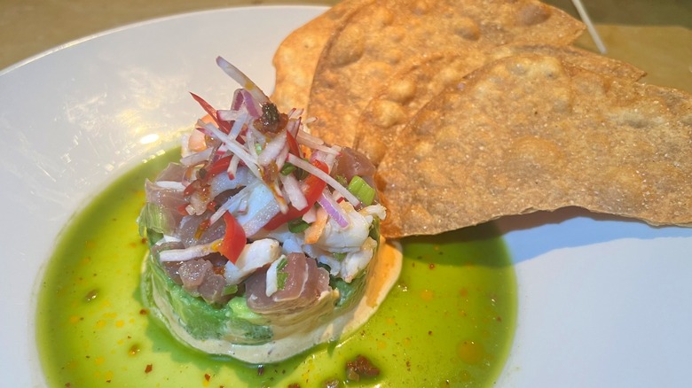 Ahi Tuna & Shrimp Ceviche on a large plate