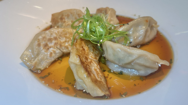 Close up view of Chicken Pot Stickers