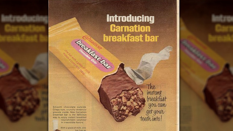 An advertisement poster for Carnation Breakfast Bars.
