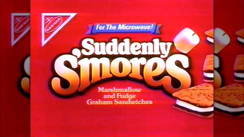A still from an ad of Nabisco's Suddenly S'Mores, showing the snack's logo.