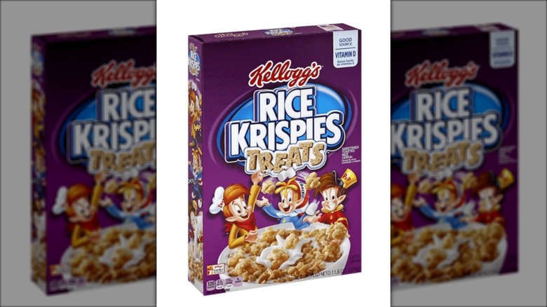 A box of Rice Krispies Treats cereal.