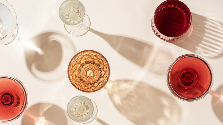 glasses set on table