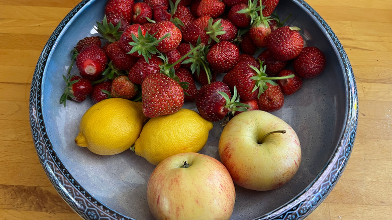 fruit placed in bowl
