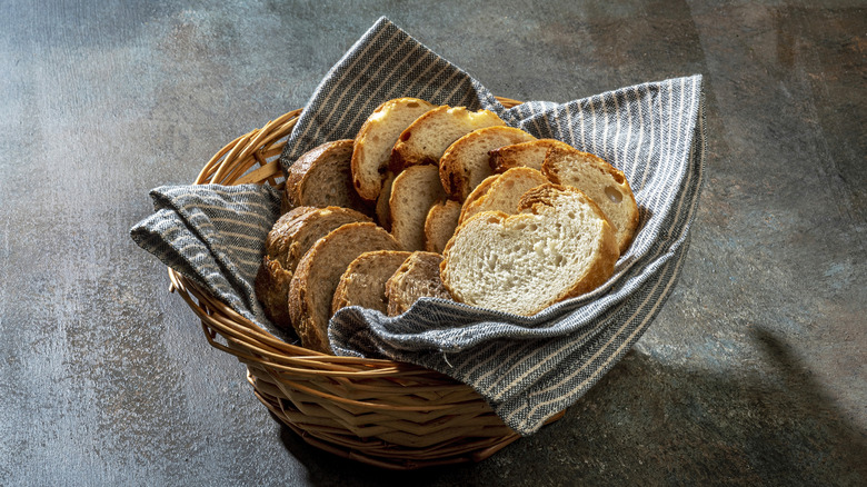 bread served in basket