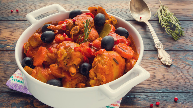 casserole dish set on table