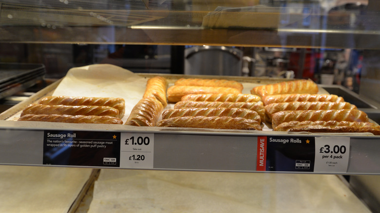 Sausage rolls from the Greggs bakery shop