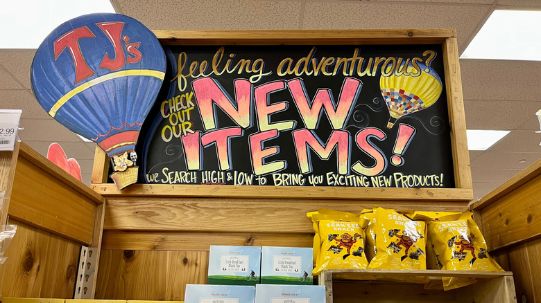 New Items sign in a Trader Joe's store