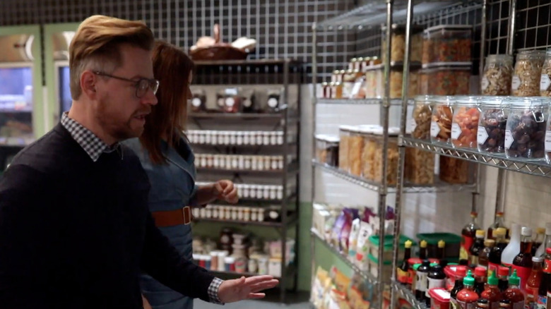 Richard Blais and Gail Simmons in Top Chef pantry