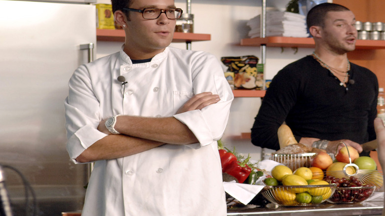 Ilan Hall on the set of Top Chef