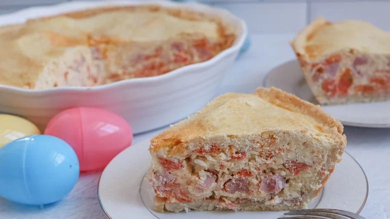 Easter Pie with easter eggs