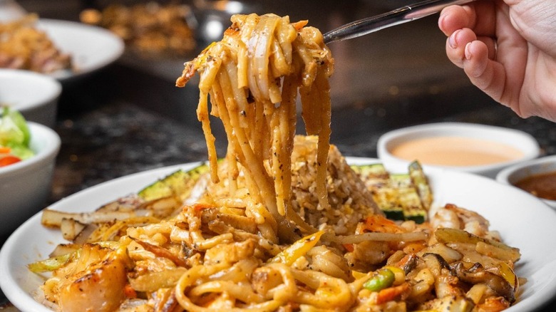 A close-up of one of the dishes that are available at Benihana