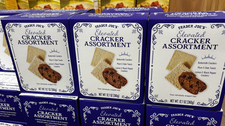Trader Joe's elevated cracker assortment boxes
