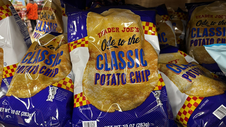 Trader Joe's ode to the classic potato chip bags on shelf