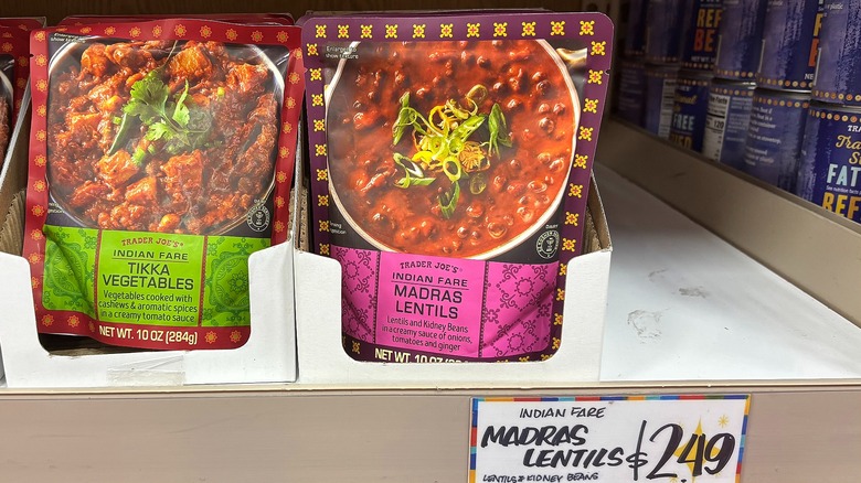 Trader Joe's Madras Lentils on shelf in store