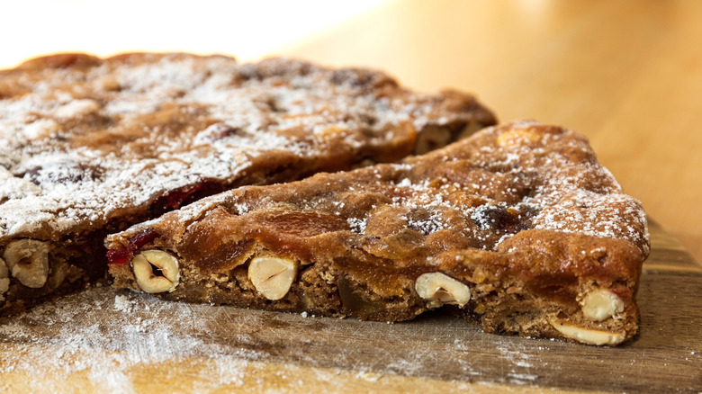 close up of sliced Panforte