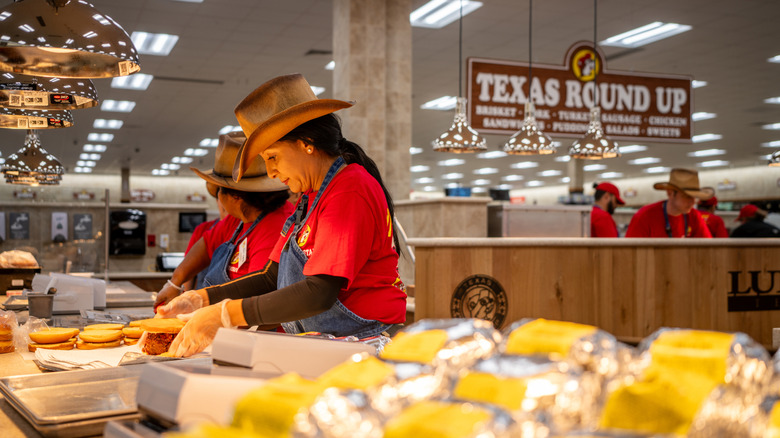 Buc-ee's BBQ counter with brisket sandwiches