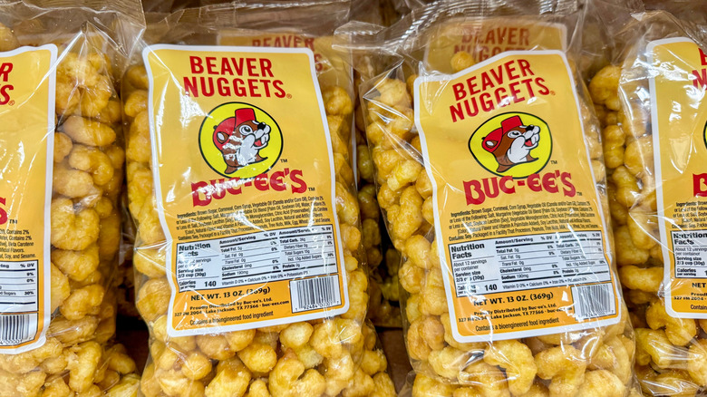 bags of Buc-ee's beaver nuggets