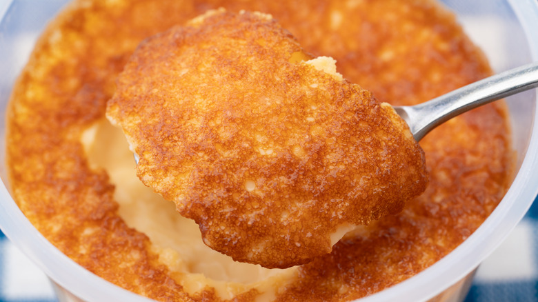 A spoonful of spoonbread pudding