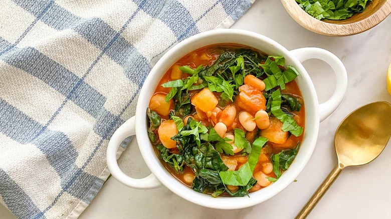bowl of white bean and potato stew