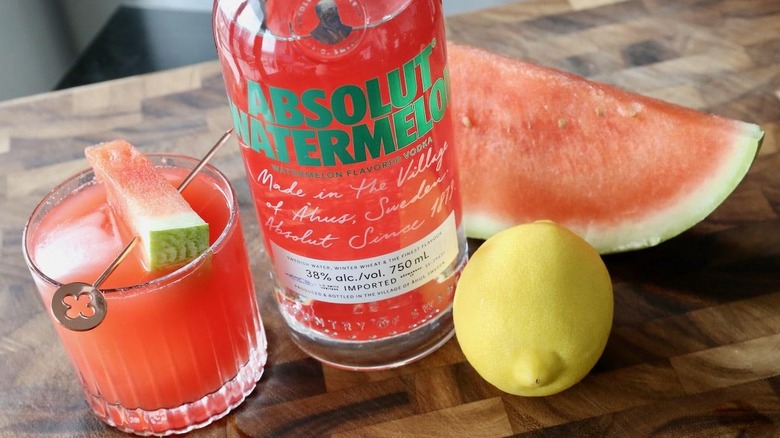 Absolut watermelon vodka cocktail