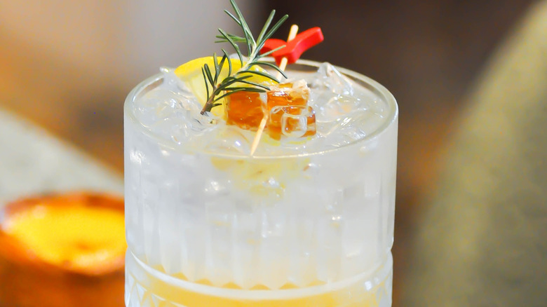 Vodka yuzu soda cocktail