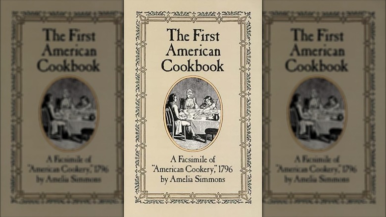 The front cover of The First American Cookbook by Amelia Simmons