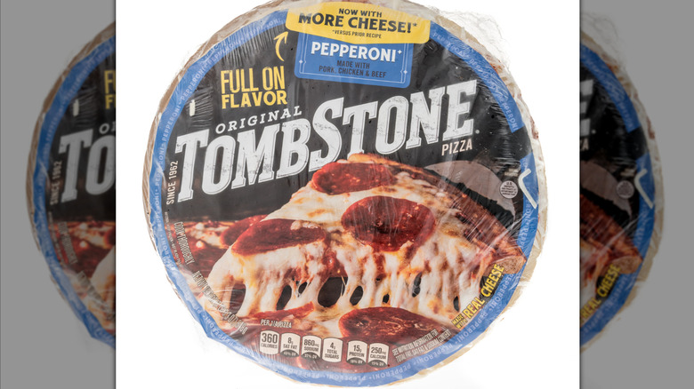 image of a frozen Tombstone pepperoni pizza