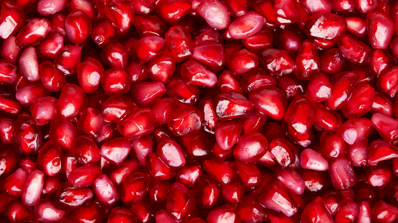 Pomegranate seeds close up