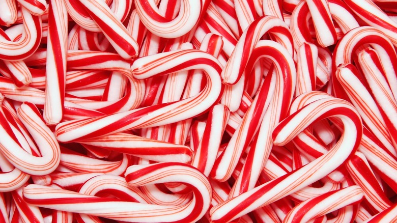 Pile of red and white candy canes
