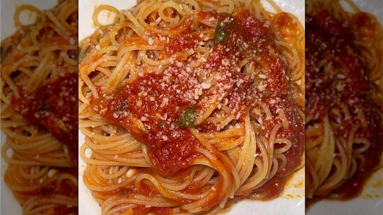 Close up pasta dish at Don Peppe