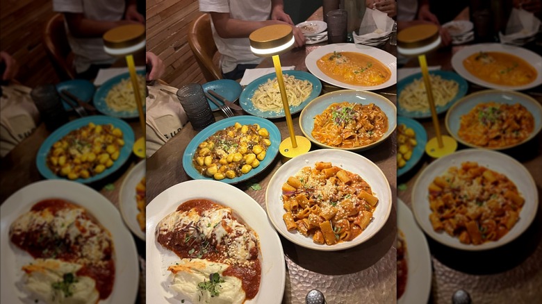 Huge serving of lasagna at Osteria Barocca