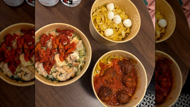 Three orders of pasta from Pasta de Pasta