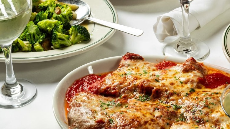 Chicken Parm and broccoli at Tony's Di Napoli