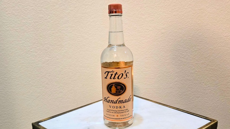 Bottle of Tito's vodka