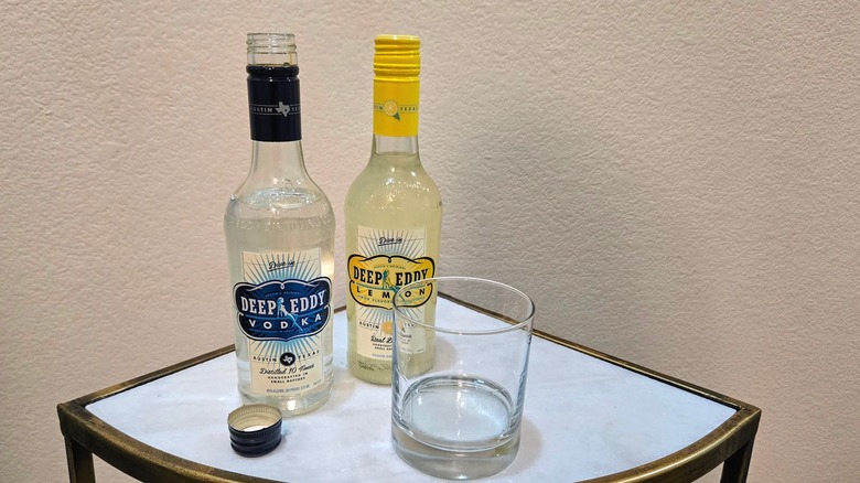 Bottles of Deep Eddy unflavored and lemon vodka.