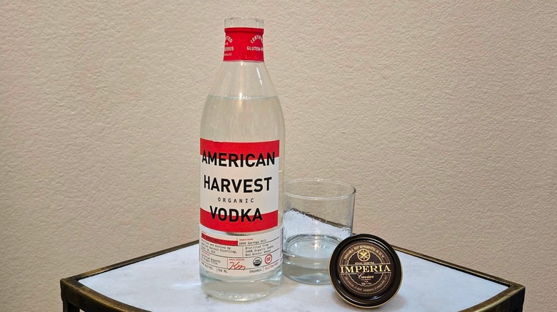 Bottle of American Harvest organic vodka