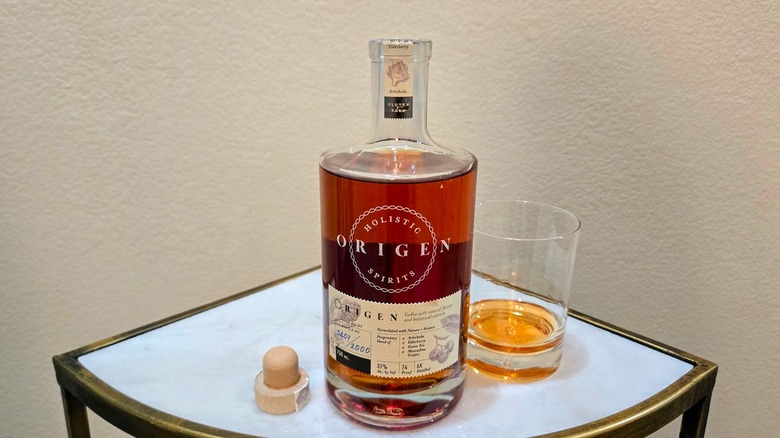 Bottle of Holistic Spirits Origen organic vodka