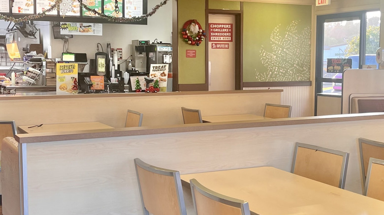 Inside of Del taco restaurant