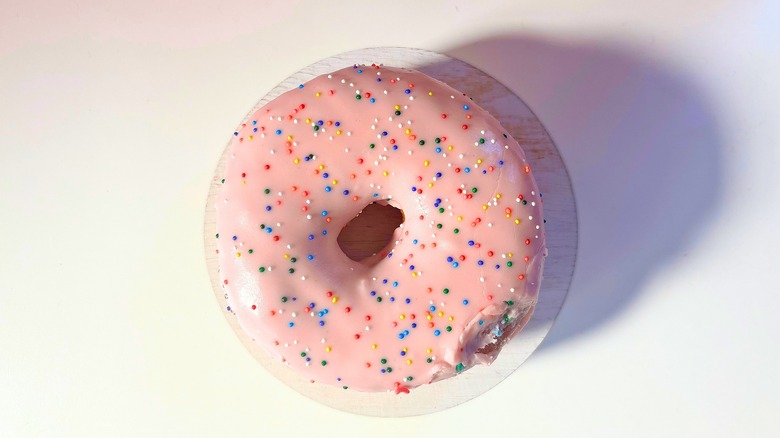 Voodoo Doughnut The Homer donut on white table