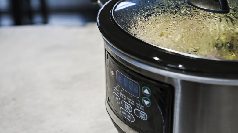 Slow cooker on counter