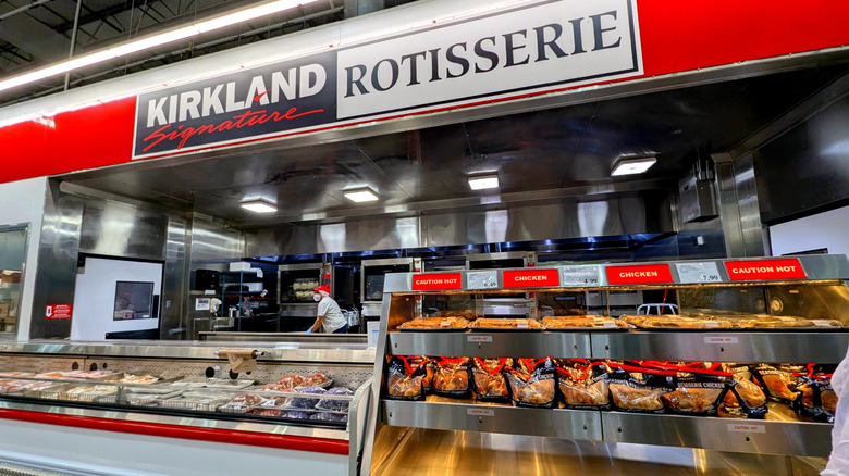 A rotisserie and deli section at a Costco store