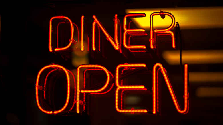 Neon sign for open diner