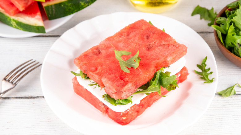 Watermelon feta sandwich
